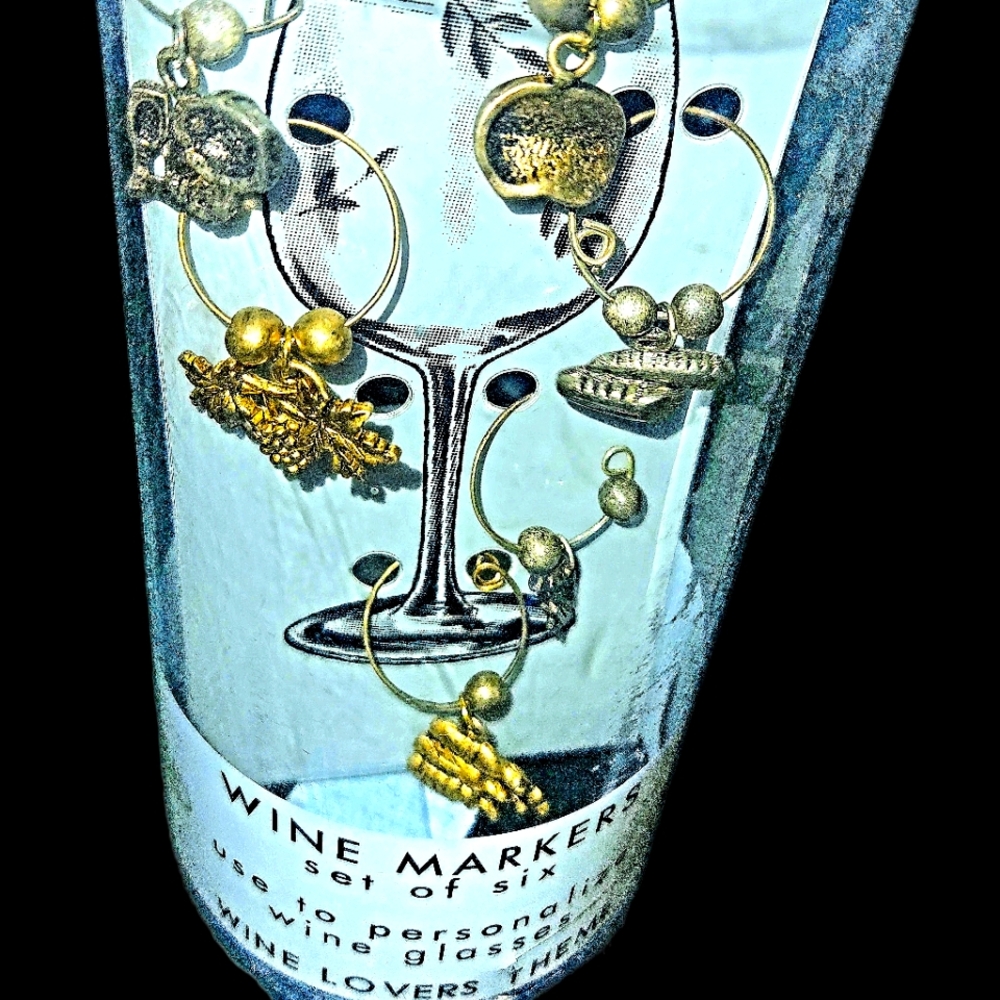 Vintage Wine glass charms